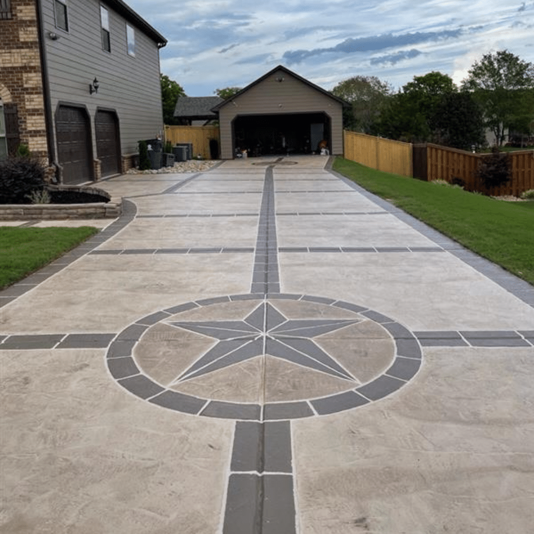 custom stamped concrete driveway